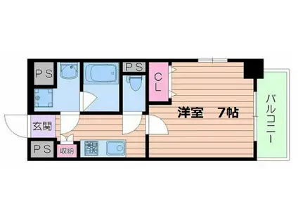 アーバネックス梅田西(1K/4階)の間取り写真