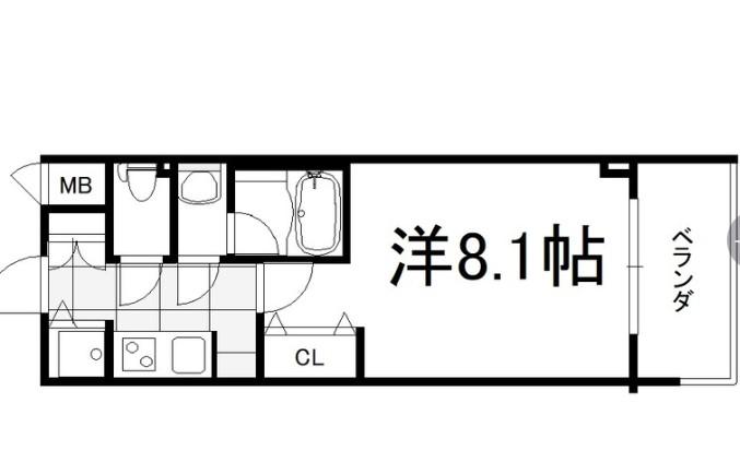 S-RESIDENCE難波イースト(1K/9階)の間取り写真