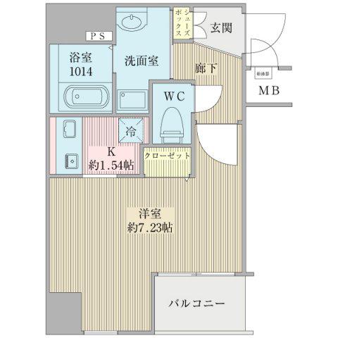 ダイドーメゾン大阪本町イースト(1K/9階)の間取り写真