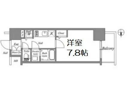 メインステージ大阪ノースGATEⅠ(1K/9階)の間取り写真