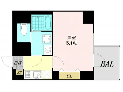 S-RESIDENCE新大阪RISH(1K/11階)の間取り写真