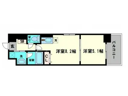 パインリッチ(1LDK/9階)の間取り写真