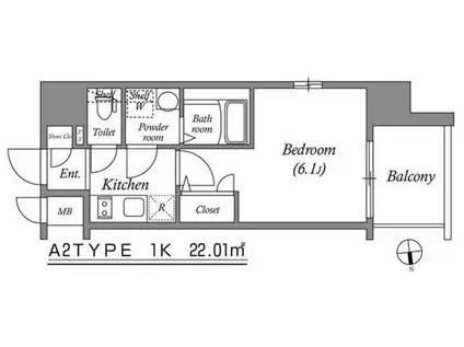 エスリード京橋桜ノ宮公園(1K/11階)の間取り写真