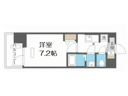 プレサンス大国町アドロッソ(1K/12階)の間取り写真