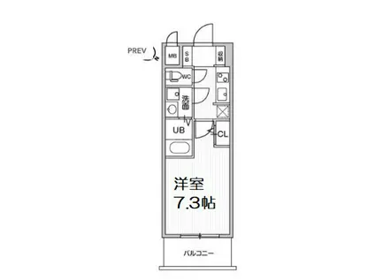 LA DOUCEUR西天満(1K/2階)の間取り写真
