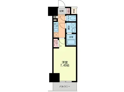 JMFレジデンス大阪福島(1K/13階)の間取り写真