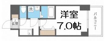S-RESIDENCE福島玉川UNO(1K/13階)の間取り写真