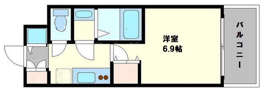 レジュールアッシュ難波MINAMI(1K/7階)の間取り写真