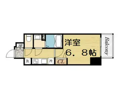 プレサンスOSAKADOMECITYクロスティ(1K/11階)の間取り写真