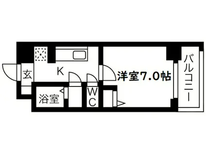 レインボーコート立売堀(1K/4階)の間取り写真