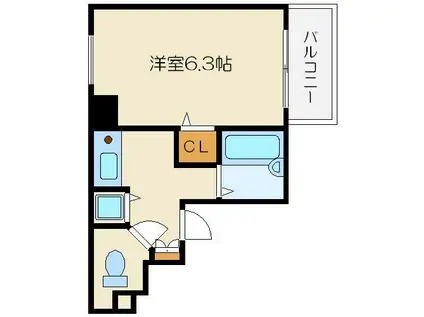 プレサンス内本町(1K/11階)の間取り写真