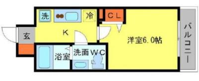 SERENITE北浜(1K/7階)の間取り写真