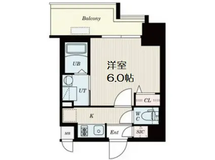 エスリードレジデンス大阪グランノースⅡ(1K/2階)の間取り写真