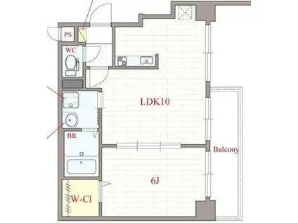 フリージア(2K/6階)の間取り写真