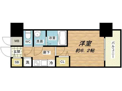 プレサンス高津公園ディオ(1K/4階)の間取り写真