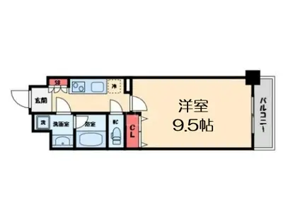 エスリード長堀タワー(1K/9階)の間取り写真