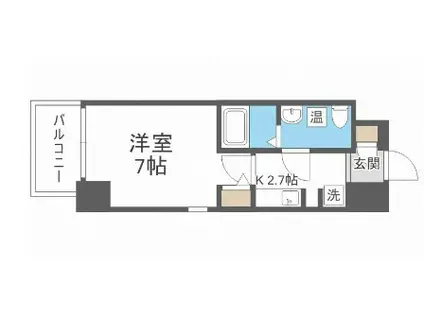 パウゼ東天満(1K/10階)の間取り写真