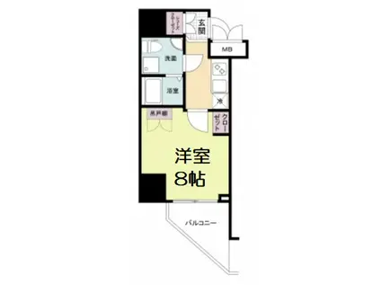 セレニテ福島アリア(1K/4階)の間取り写真