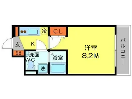 SERENITE本町エコート(1K/3階)の間取り写真