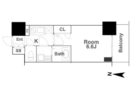 エスリード本町レジデンス(1K/5階)の間取り写真