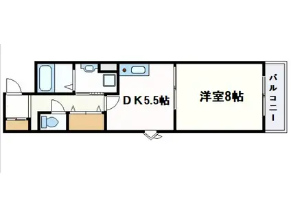 プレミュール阿波座(1DK/6階)の間取り写真