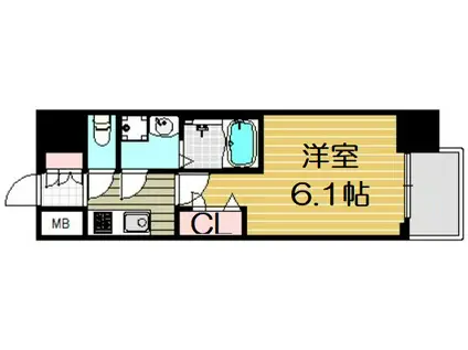 レオンコンフォート難波リオ(1K/3階)の間取り写真