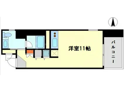 クリスタルブライト天満橋・リバーサイド(ワンルーム/2階)の間取り写真