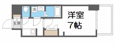 S-RESIDENCE難波大国町UNO(1K/14階)の間取り写真