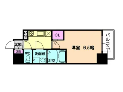 エスリード新北野グランリンク(1K/4階)の間取り写真