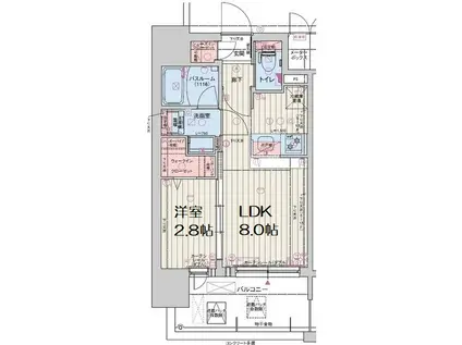 レオンコンフォート十三(1LDK/8階)の間取り写真