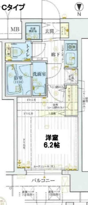 アクアプレイス梅田3(1K/8階)の間取り写真