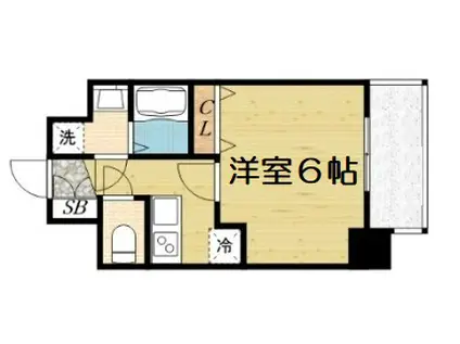 エスリード難波ザ・メゾン(1K/9階)の間取り写真