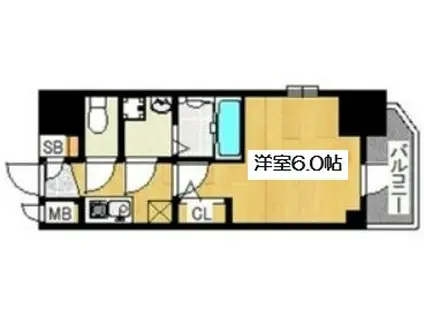 エスリードレジデンス梅田フロント(1K/11階)の間取り写真