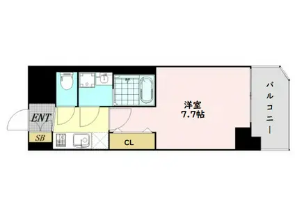 S-RESIDENCE堺筋本町UNO(1K/15階)の間取り写真