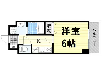 UーRO松屋町(1K/6階)の間取り写真