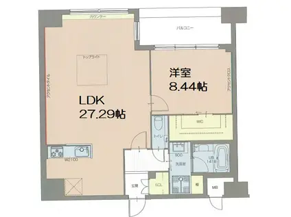 VINOプレジオ本町(1LDK/15階)の間取り写真