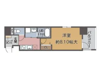 フェールヴィル阿波座(1K/3階)の間取り写真