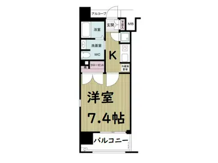フォレシティ肥後橋(1K/2階)の間取り写真