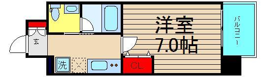 MARKS難波南(1K/5階)の間取り写真