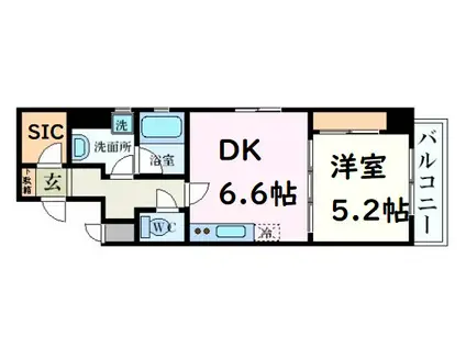 フレンシアノイエ内本町(1DK/5階)の間取り写真