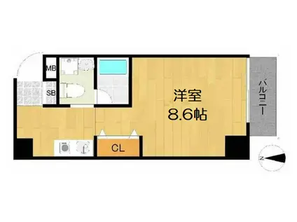 ROMI SKY南久宝寺(1K/6階)の間取り写真