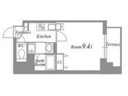 アクティ天満橋(1K/3階)の間取り写真