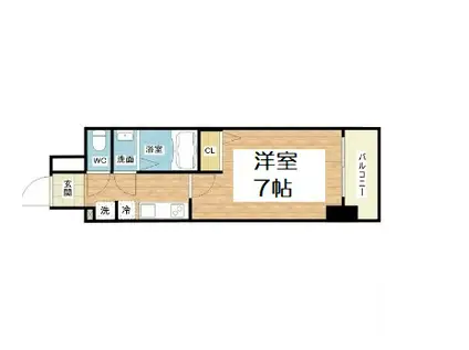 アプリーレ西本町(1K/14階)の間取り写真