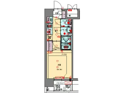 プレサンスOSAKA三国ネオス(1K/3階)の間取り写真