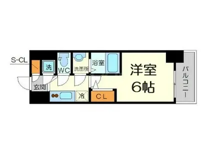 エスリード新大阪ヴェルデ(1K/7階)の間取り写真