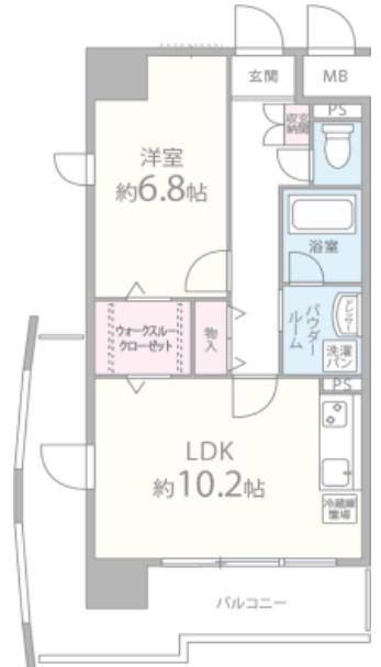 グランドゥール敷津(1LDK/9階)の間取り写真