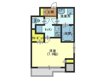 セイワパレス玉造上町台(1K/9階)の間取り写真