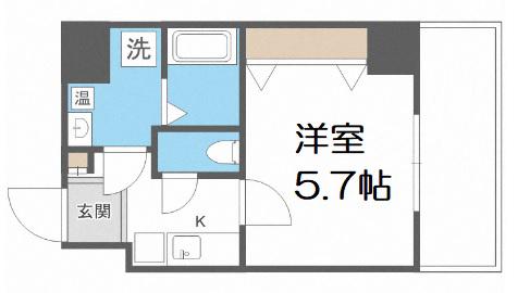 BLUE西長堀(1K/8階)の間取り写真