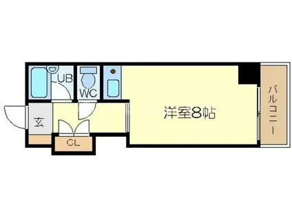 グランドール長堀(ワンルーム/2階)の間取り写真