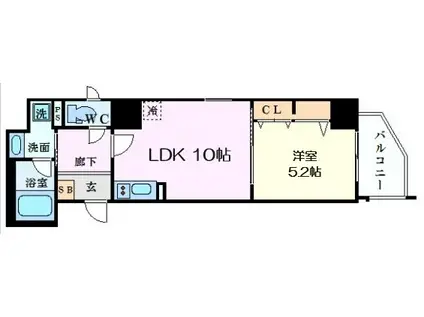 レオンコンフォート大手通(1LDK/7階)の間取り写真